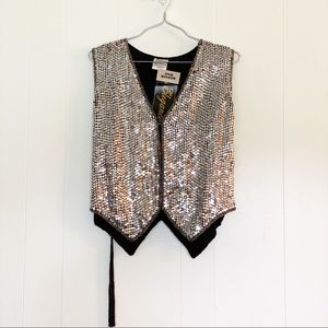 Vintage Silver Sequin Vest